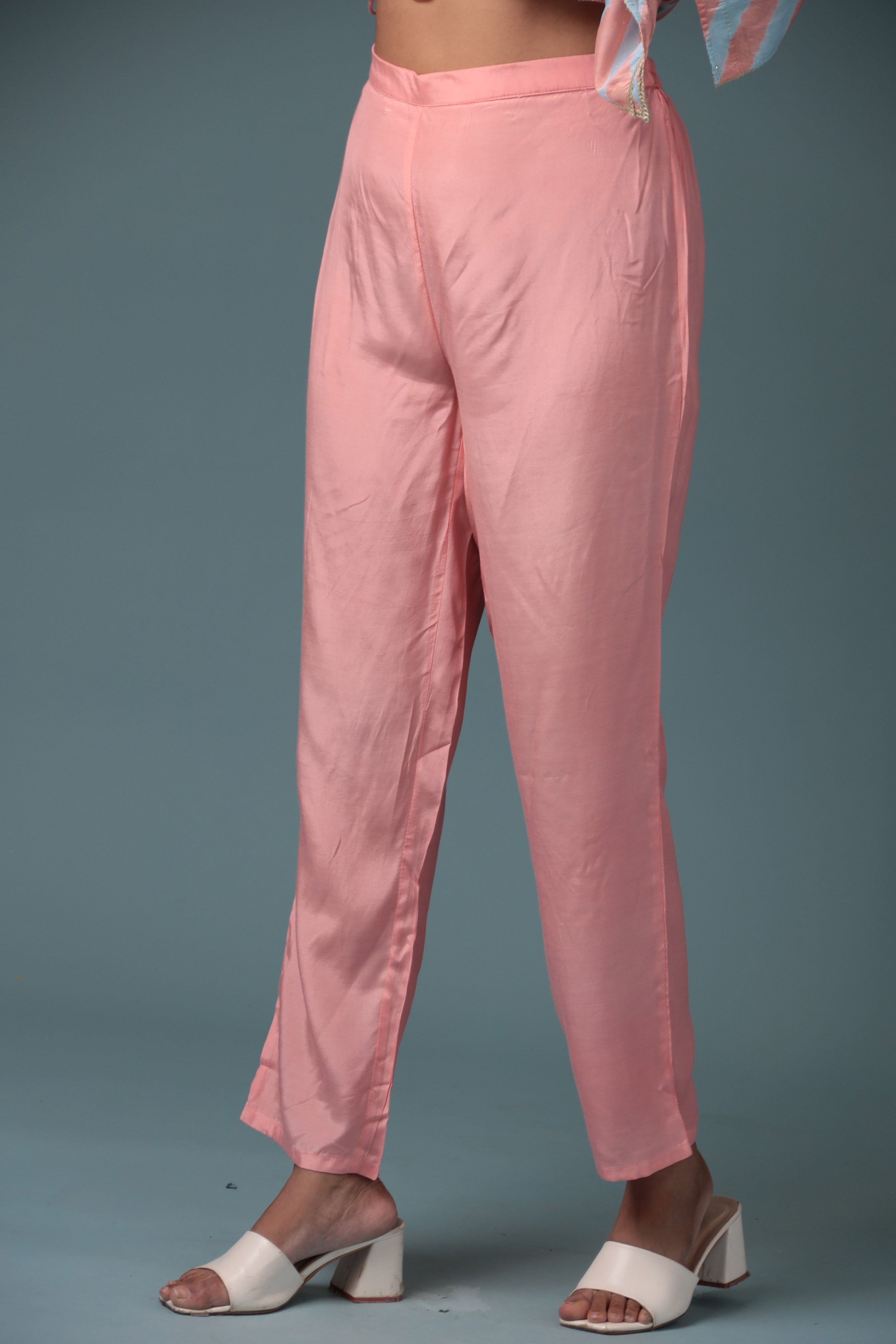 Anarkali Leheriya Chanderi Suit with Gota Patti work.